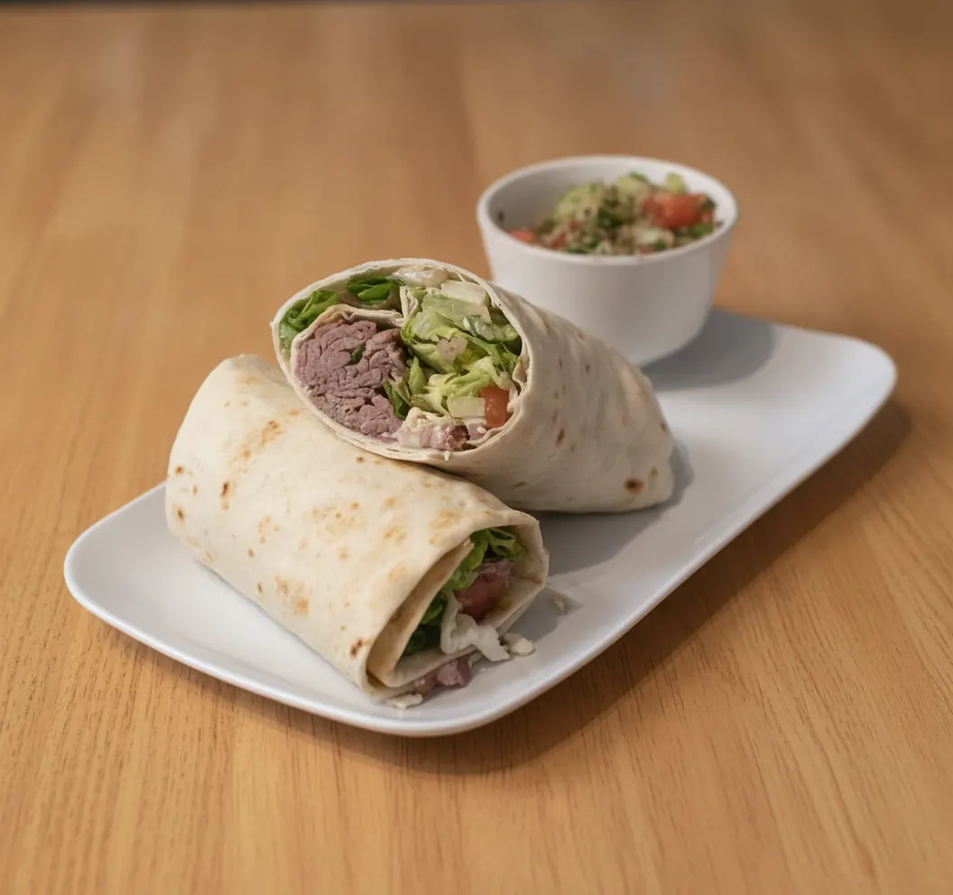 A lunch wrap with tabbouleh